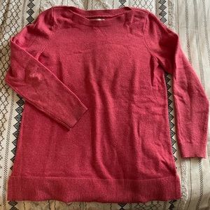 Loft boat neck pink sweater